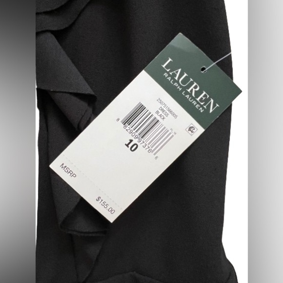 NWT Lauren Ralph Lauren Black Sleeveless Ruffle Scuba Midi Dress
Size 10 - Picture 7 of 9